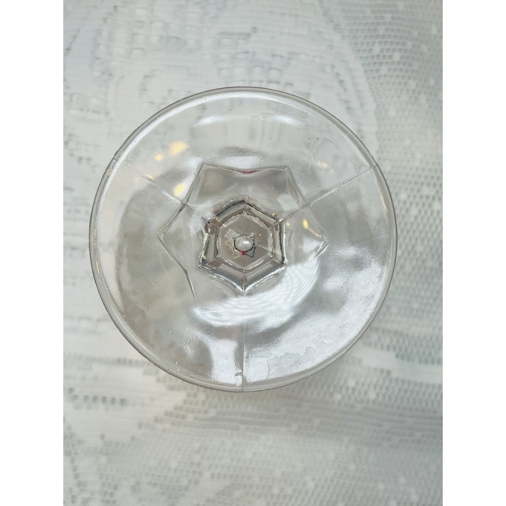 Antique 1800s Buttermilk Glass Goblet Open Sugar Bowl Diamond Starburst - Picture 5 of 7